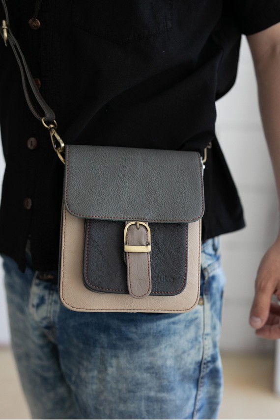 bolso de piel reciclada para hombre estilo urbano artesanal con asa regulable bolso de piel reciclada para hombre estilo urbano artesanal con asa regulable