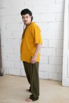 Pantalón largo unisex de tejido fino con cintura elástica y bolsillos laterales