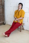 Pantalón largo unisex de tejido fino con cintura elástica y bolsillos laterales Pantalón largo unisex de tejido fino con cintura elástica y bolsillos laterales