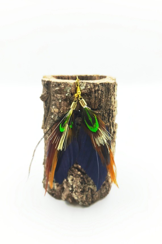 Pendientes Pluma Feathers Oro Pendientes Pluma Feathers Oro