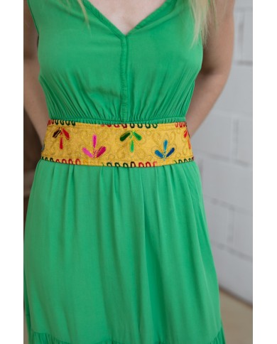 Cinturón tela bordado Oro