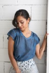 Blusa boho algodón con encaje.