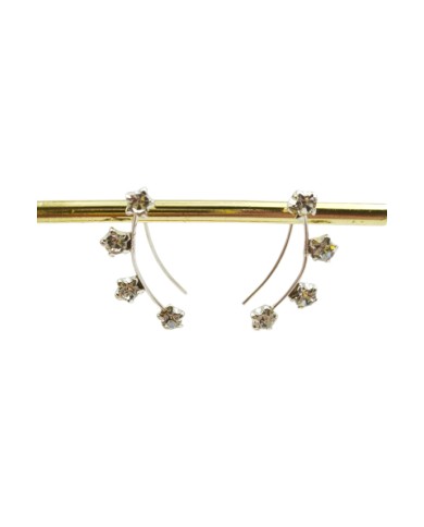 Pendientes Trepador Plata circonitas Estrella