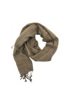 Foulard liso arrugado con flecos caqui