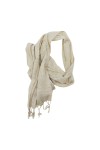 Foulard liso arrugado con flecos nude