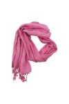 Foulard liso arrugado con flecos rosa