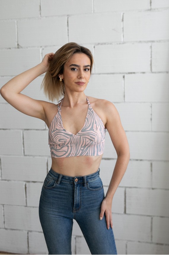 Top reversible Seda Nessy sari rosa