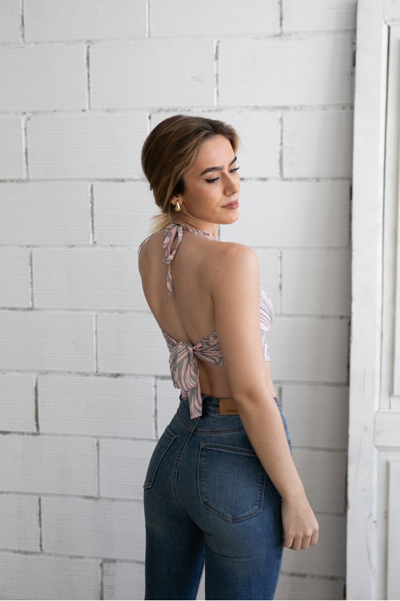 Top reversible Seda Nessy sari rosa