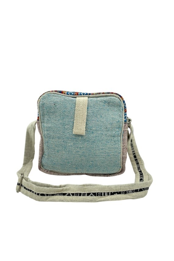 Bolso étnico de algodón y cáñamo rojo con asa regulable y trabilla para cinturón Bolso étnico de algodón y cáñamo rojo con asa regulable y trabilla para cinturón