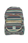 Mochila étnica artesanal de algodón multicolor vista frontal