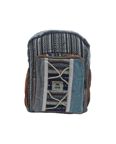 Mochila Étnica Algodón Cuerdas Negra