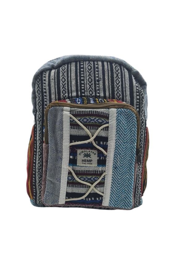 Mochila Étnica Algodón Cuerdas Negra Mochila Étnica Algodón Cuerdas Negra