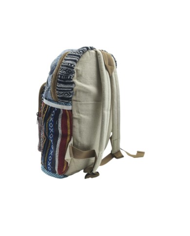 Mochila Étnica Algodón Cuerdas Negra