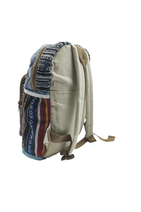 Mochila Étnica Algodón Cuerdas Negra Mochila Étnica Algodón Cuerdas Negra