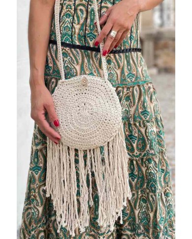 Bolso Redondo Ganchillo Flecos Bolso Redondo Ganchillo Flecos