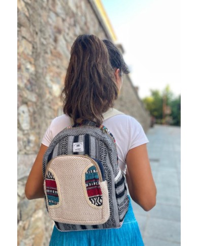Mochila Étnica Algodón Beige