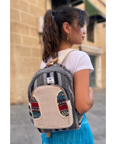 Mochila Étnica Algodón Beige