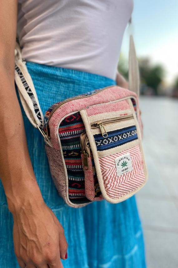 Bolso étnico Makhazlyt algodón y cáñamo Bolso étnico Makhazlyt algodón y cáñamo