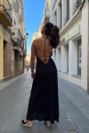 Vestido largo viscosa espalda descubierta