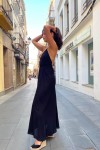 Vestido largo viscosa espalda descubierta