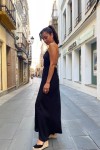Vestido largo viscosa espalda descubierta