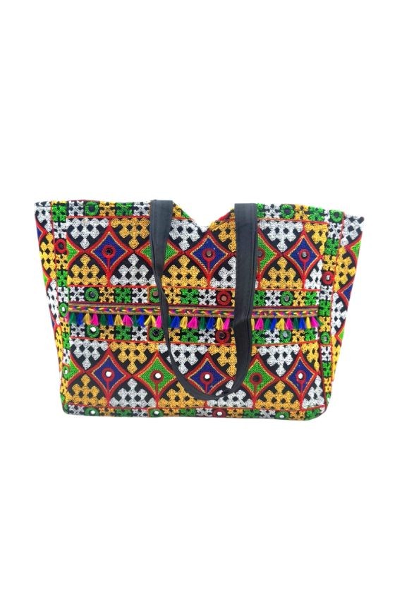 Bolso Algodón Andhra Espejos Multicolor Bolso Algodón Andhra Espejos Multicolor