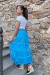 Falda Larga Velo Algodón volante sobretintada