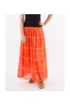 Falda Larga Velo Algodón volante sobretintada