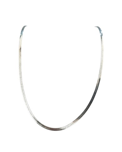 Collar plano acero plata