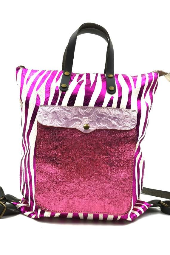 Mochila Piel Shining Zebra Mochila Piel Shining Zebra