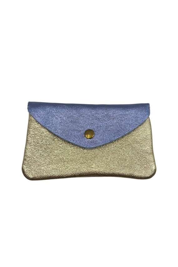 Monedero de piel en patch de colores con acabado brillante Samarkanda