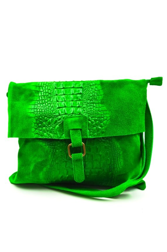 Bolso bandolera de piel de ante con relieve serpiente Samarkanda Bolso bandolera de piel de ante con relieve serpiente Samarkanda