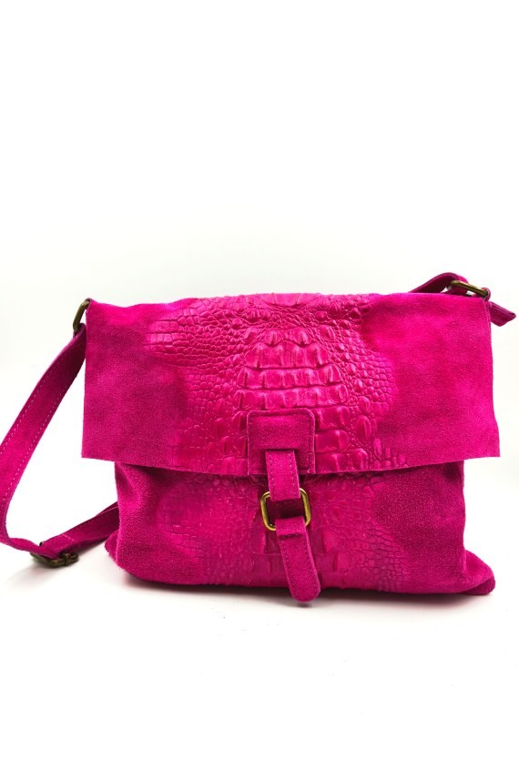 Bolso bandolera de piel de ante con relieve serpiente Samarkanda Bolso bandolera de piel de ante con relieve serpiente Samarkanda