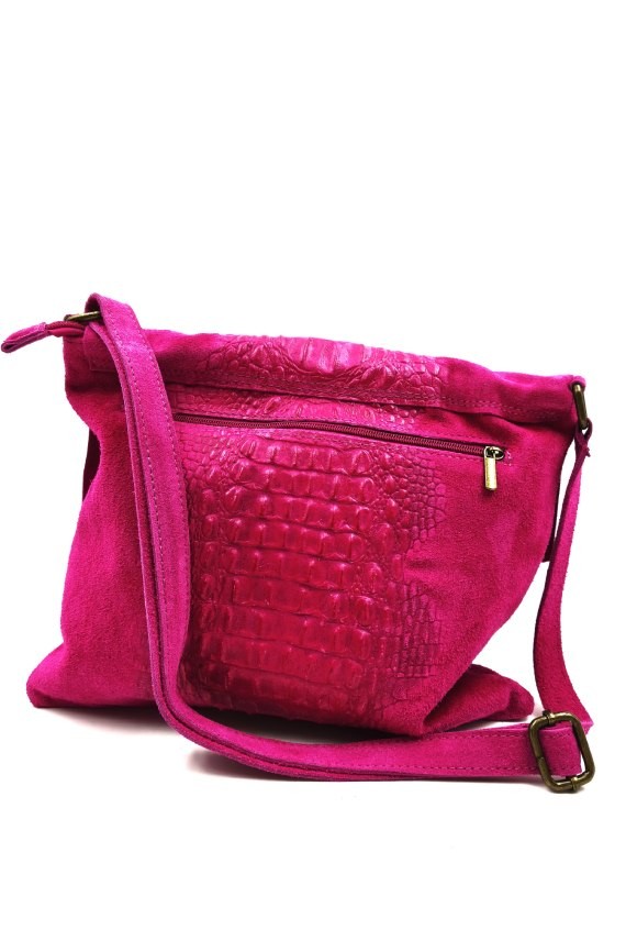 Bolso bandolera de piel de ante con relieve serpiente Samarkanda Bolso bandolera de piel de ante con relieve serpiente Samarkanda