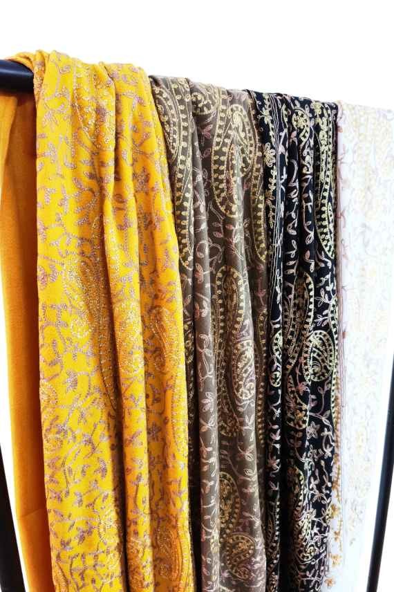 Pañuelo cachemir con flecos en varios colores Samarkanda