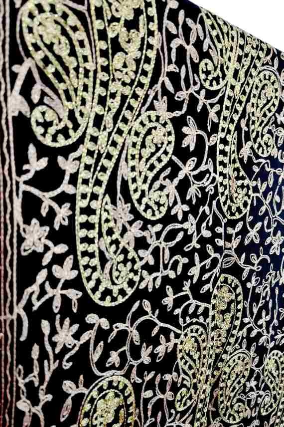 Pañuelo Pashmina Cashmere Hilo dorado