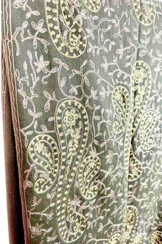 Pañuelo Pashmina Cashmere Hilo dorado