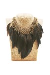 Collar Cadena y Plumas Marrones Shuar