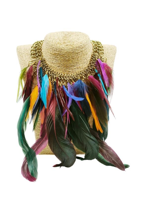 Collar Cadena y Plumas Multicolor Shuar Collar Cadena y Plumas Multicolor Shuar