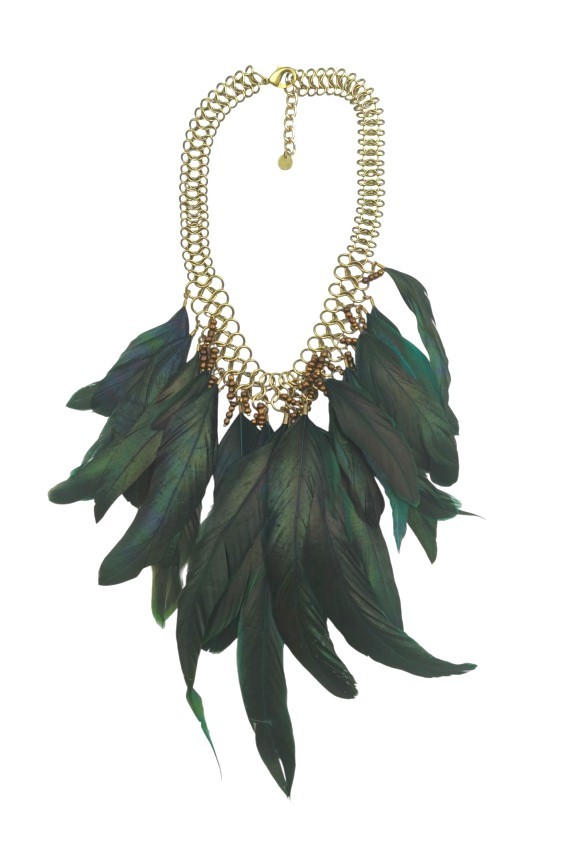Collar Cadena y Plumas Verdes Shuar Collar Cadena y Plumas Verdes Shuar