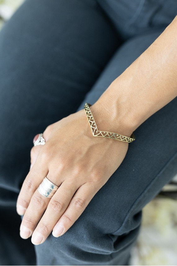 Pulsera calada abierta en latón estilo boho chic Samarkanda