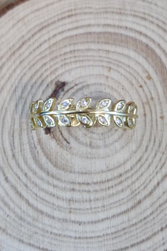 Anillo boho chic en plata de ley inspirado en la rama de olivo Samarkanda