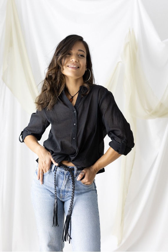 Cinturón piel trenzada Amari