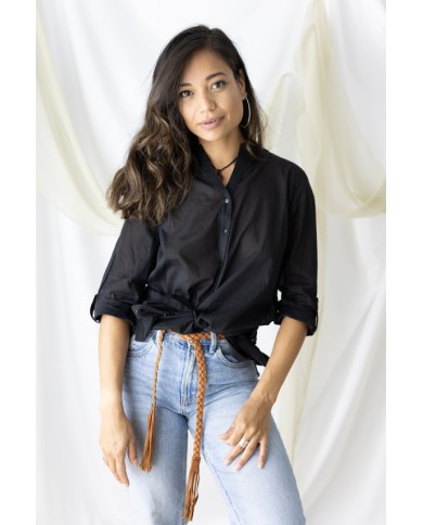 Cinturón piel trenzada Amari