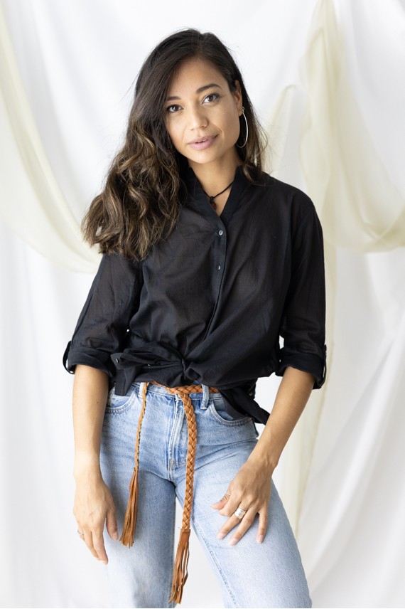 Cinturón piel trenzada Amari