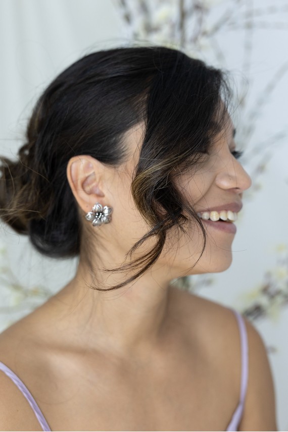 Pendientes Plata de Ley flor calada Pendientes Plata de Ley flor calada