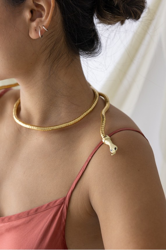 Collar serpent flexible multiposición dorado Collar serpent flexible multiposición dorado
