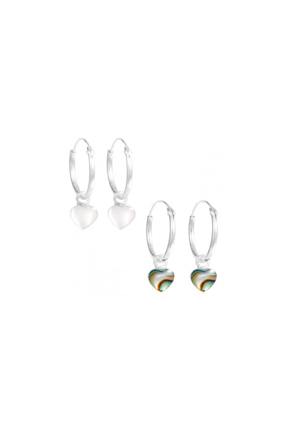 Pendientes aro de plata con piedra corazón colgante de 5 mm, diseño romántico artesanal, Samarkanda. Pendientes aro de plata con piedra corazón colgante de 5 mm, diseño romántico artesanal, Samarkanda.