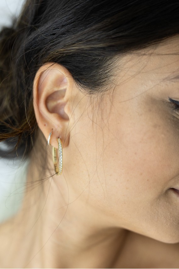 Pendientes Aro Plata de Ley circonitas Pendientes Aro Plata de Ley circonitas