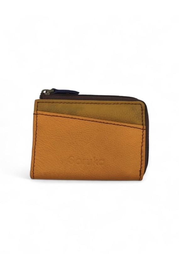 Monederos multicolor de piel reciclada con cremallera, diseño artesanal sostenible de Soruka para Samarkanda. Monederos multicolor de piel reciclada con cremallera, diseño artesanal sostenible de Soruka para Samarkanda.